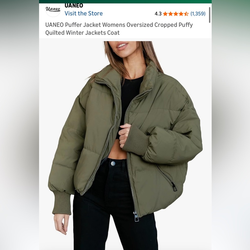 Women’s Olive Puffer Jacket